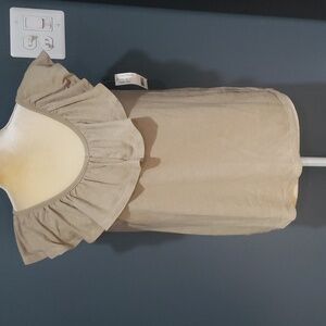 NWT Zac & Rachel Petite Linen Blend Ruffle Hem Tank Top Sz SP